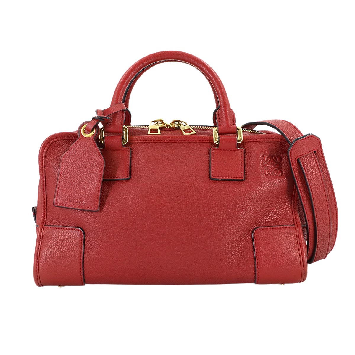 Amazona 28 Hand Shoulder Bag Leather Red Anagram Purse