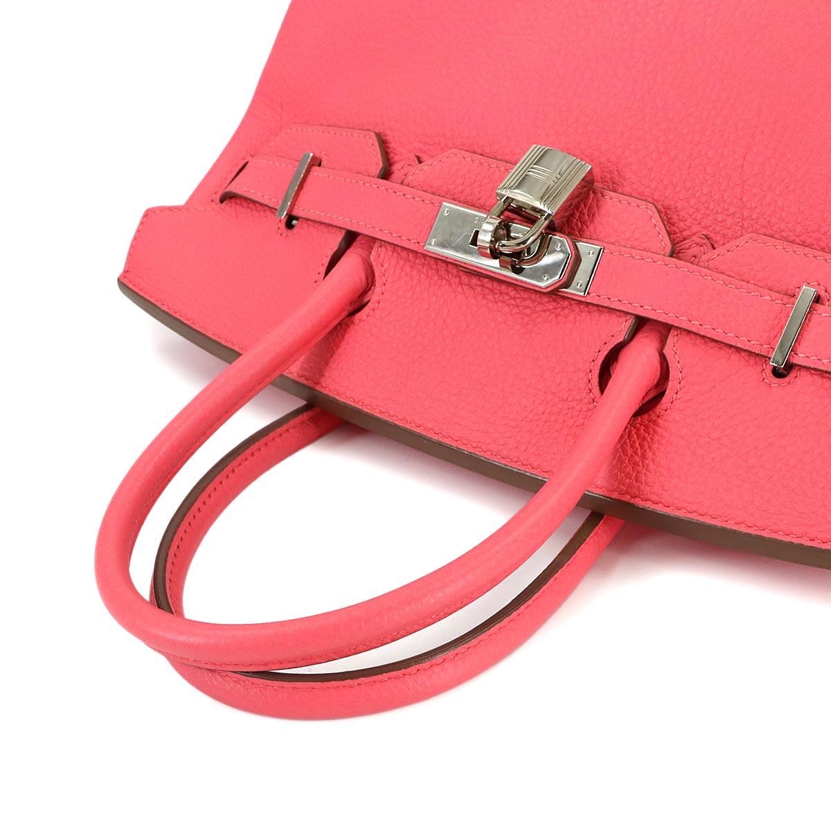 Birkin 30 Taurillon Clemence Rose lipstick Hand Bag Purse Pink