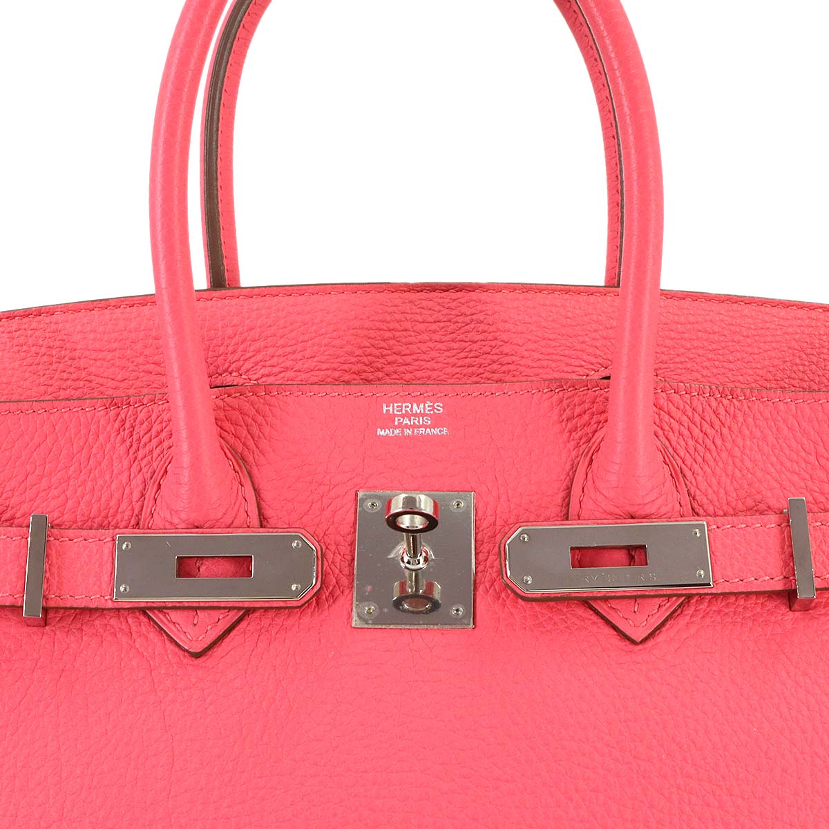 Birkin 30 Taurillon Clemence Rose lipstick Hand Bag Purse Pink