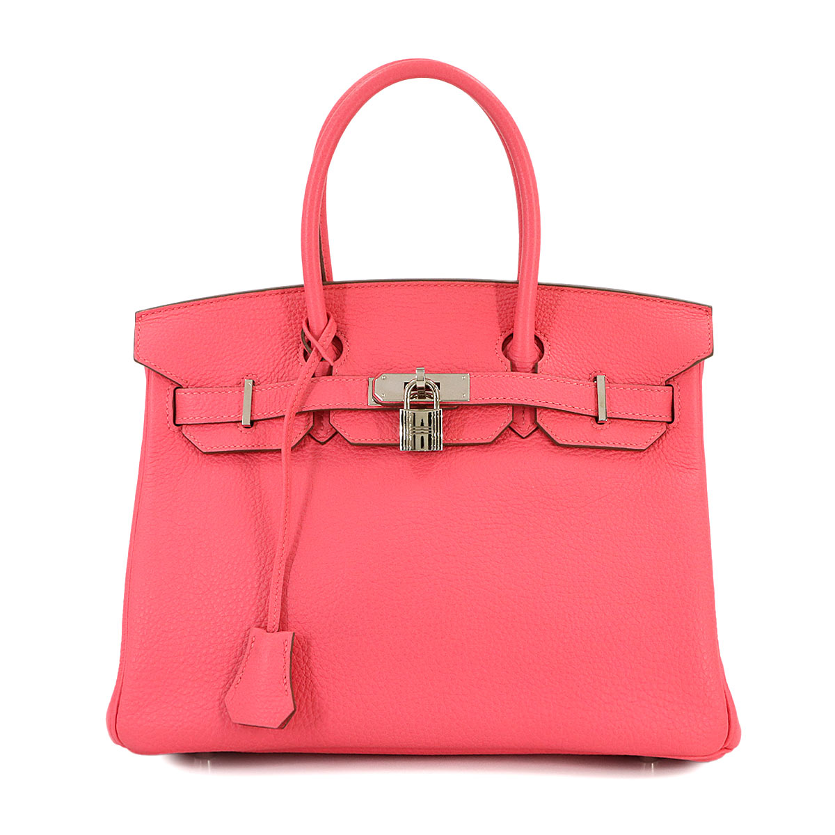 Birkin 30 Taurillon Clemence Rose lipstick Hand Bag Purse Pink