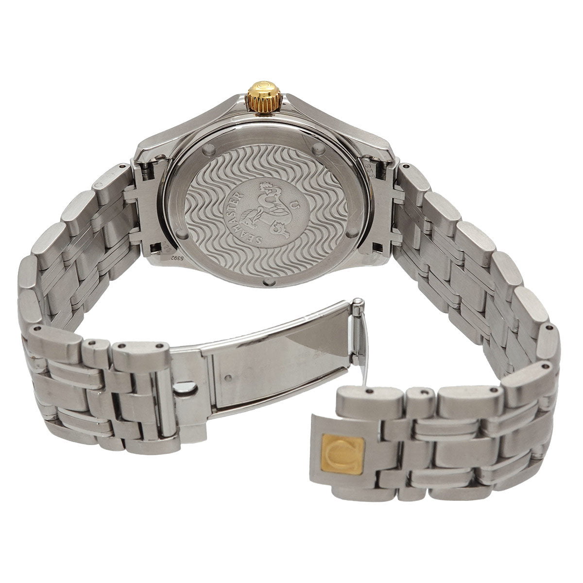 Seamaster 2411.50 Quartz Date YG Black Dial Mens Watch