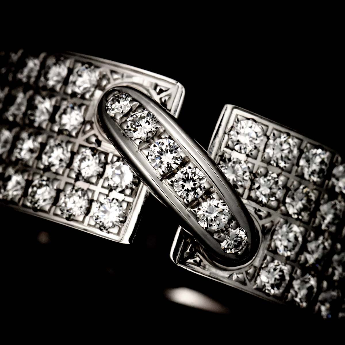 Liens Diamond Ring 18K White Gold 750 size52 5.5-5.75(US)