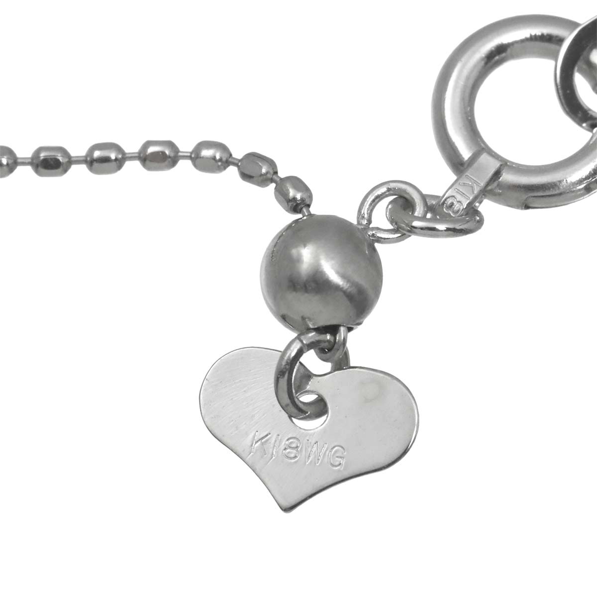 Sapphire 0.50ct Diamond 0.06ct Heart Necklace 18K WG