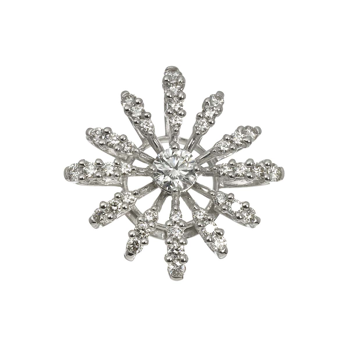 Diamond 0.31ct/0.57ct Pendant Top 18K White Gold 750