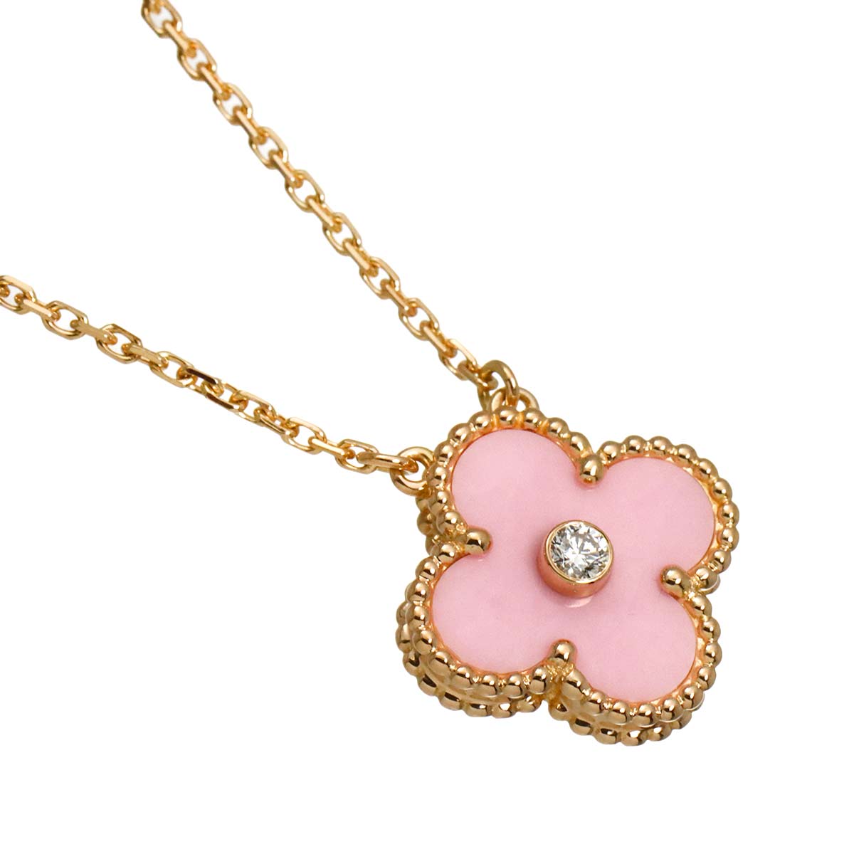 Vintage Alhambra PinkSable Diamond Necklace 18K PG 750