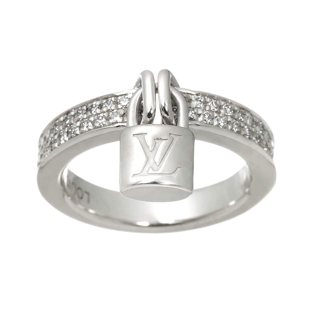 Lockit Diamond Ring 18K WG 750 size49 4.75-5(US)