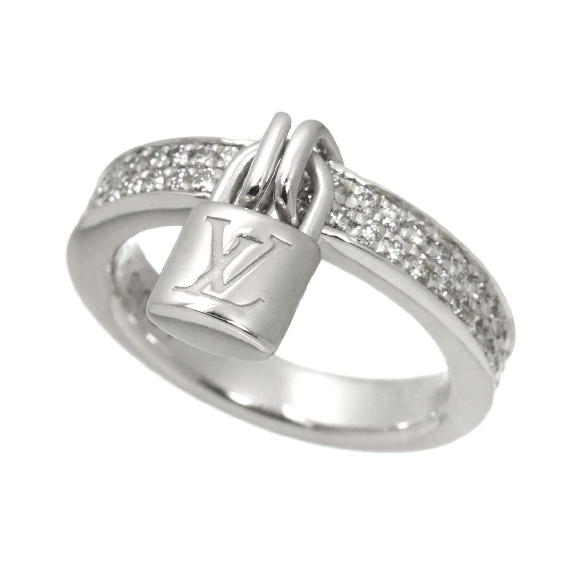 Lockit Diamond Ring 18K WG 750 size49 4.75-5(US)