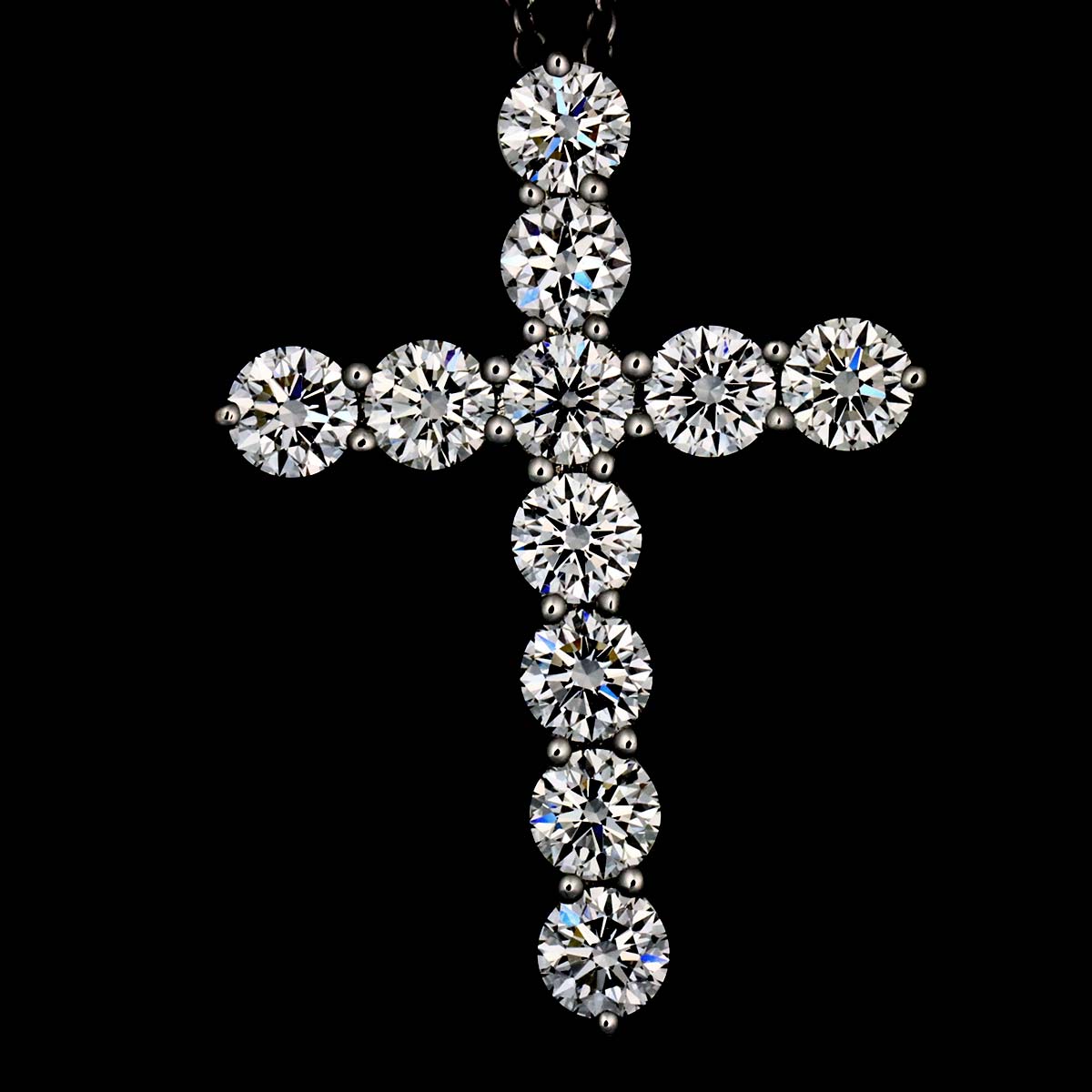 Large Cross Diamond Necklace Platinum