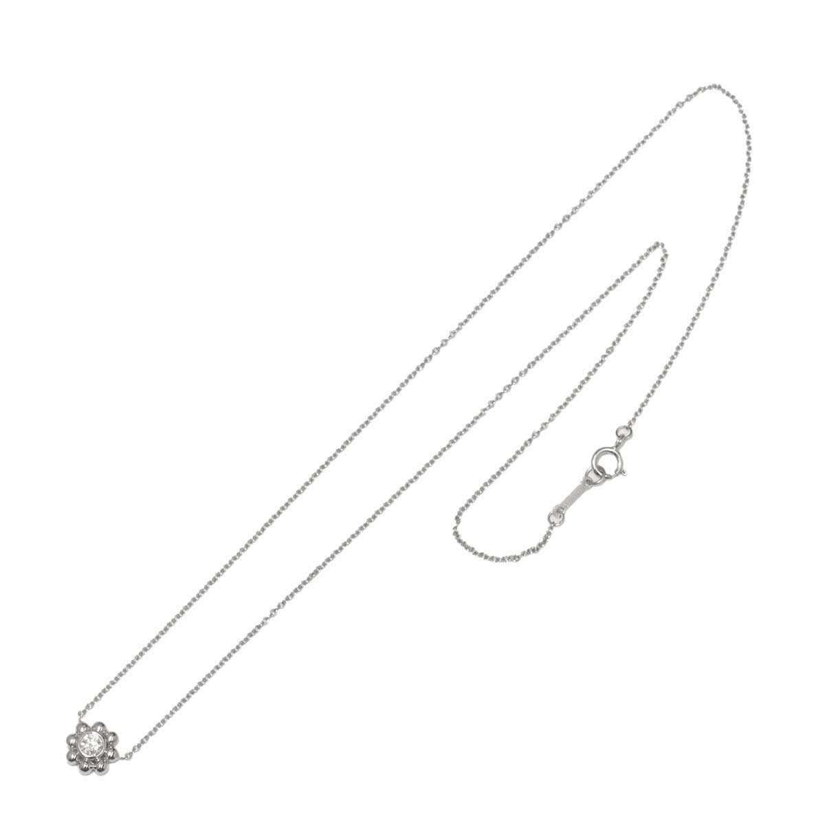 Diamond Flower Necklace 18K White Gold 750