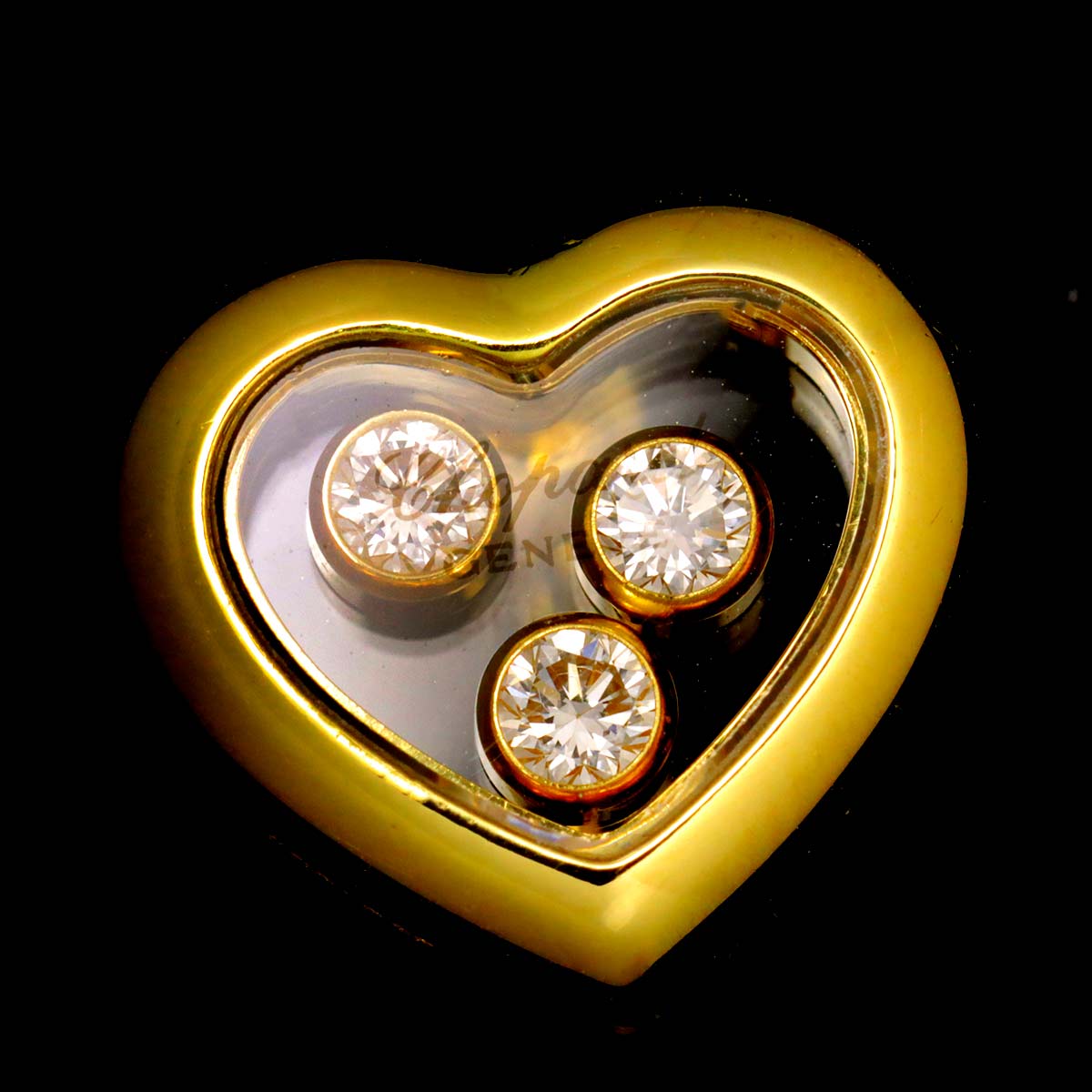 Happy Diamond Heart Earrings Clip on K18 YG 750