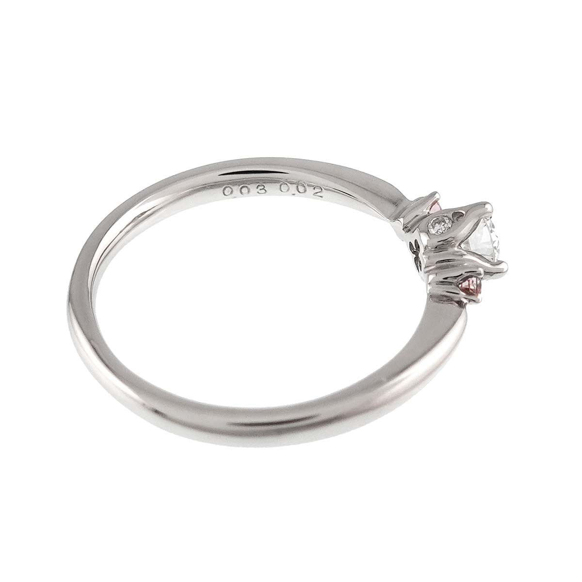 Diamond 0.23 F/SI1/VG 0.03ct/0.02ct Ring Pt 5.5-5.75(US)