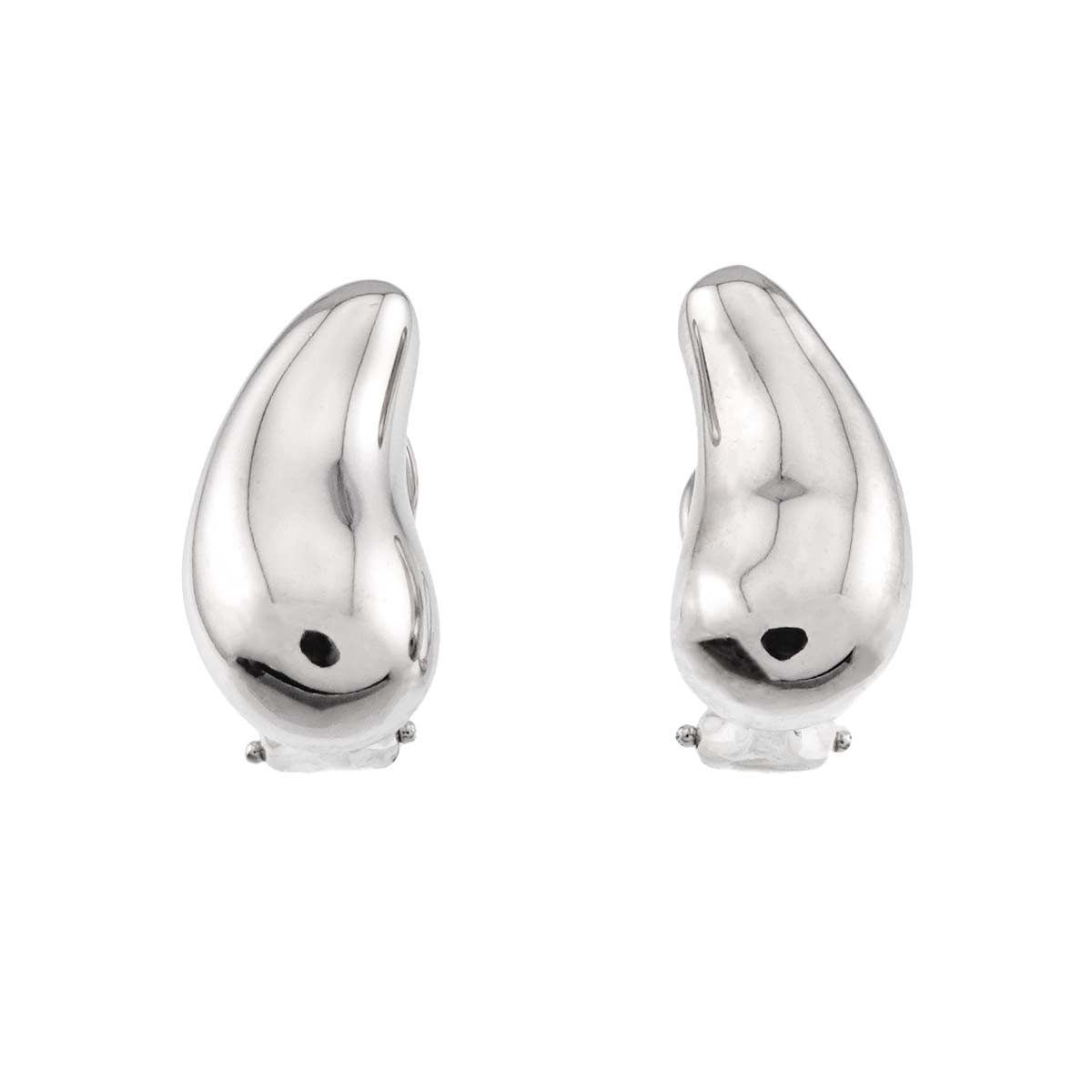 Teardrop Earrings Clip on SV Silver 925