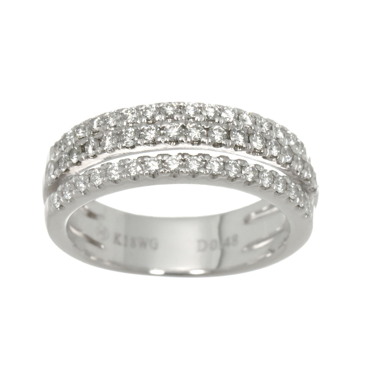 Diamond 0.48ct Ring 18K White Gold 750 Size5.25(US)