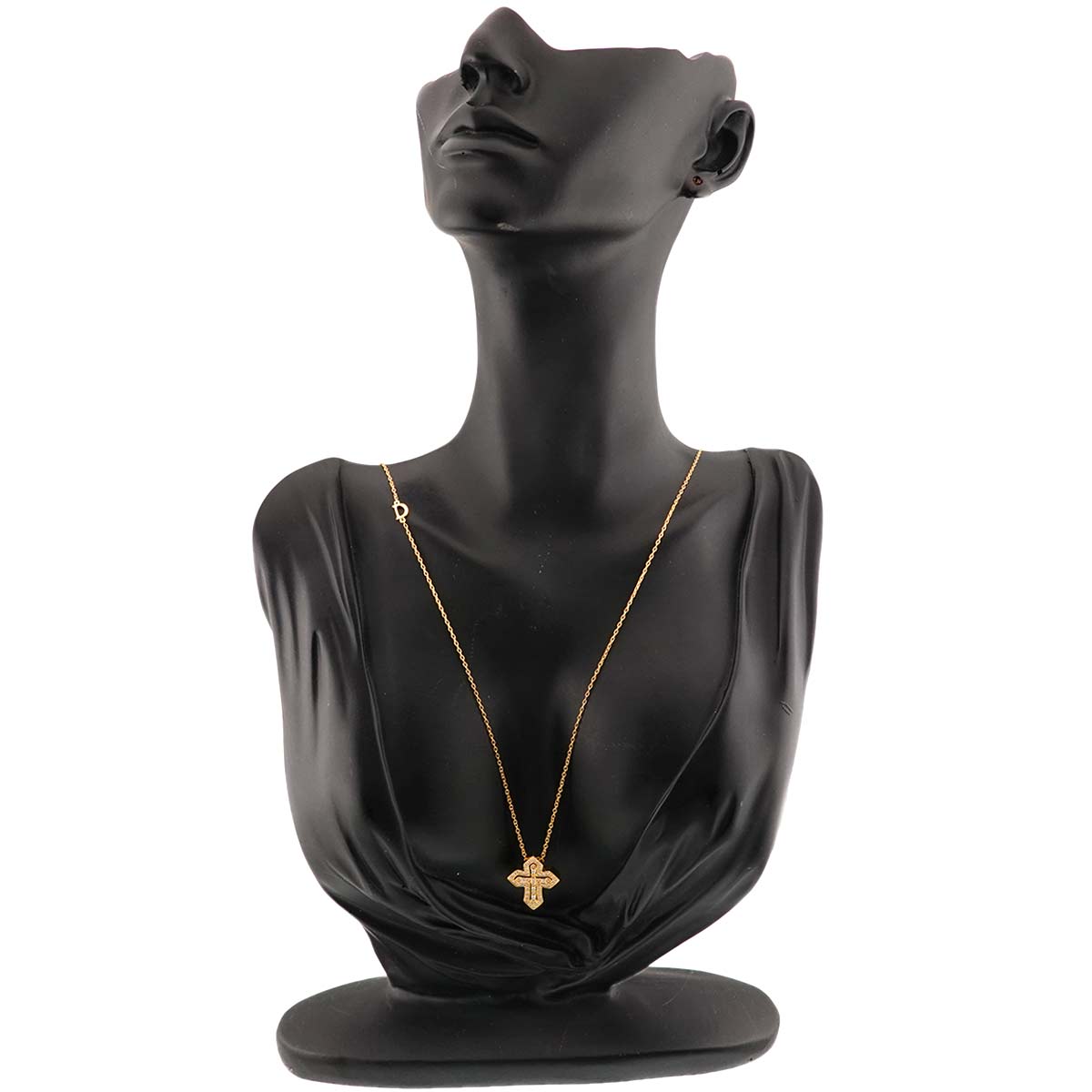 Belle Epoque Crown S Diamond Cross Necklace 18K YG 750