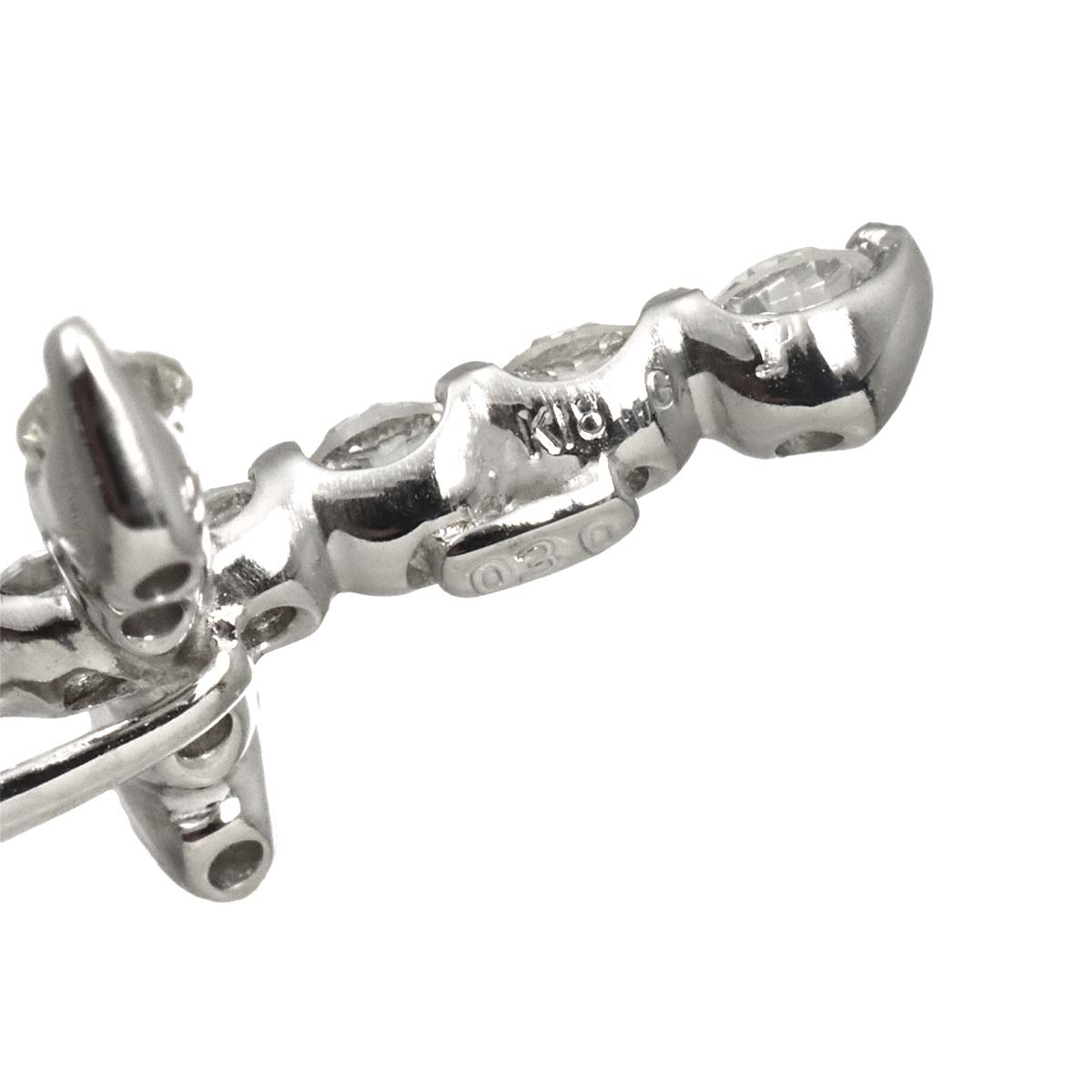 Cross Motif Diamond 0.30ct Necklace 18K White Gold 750