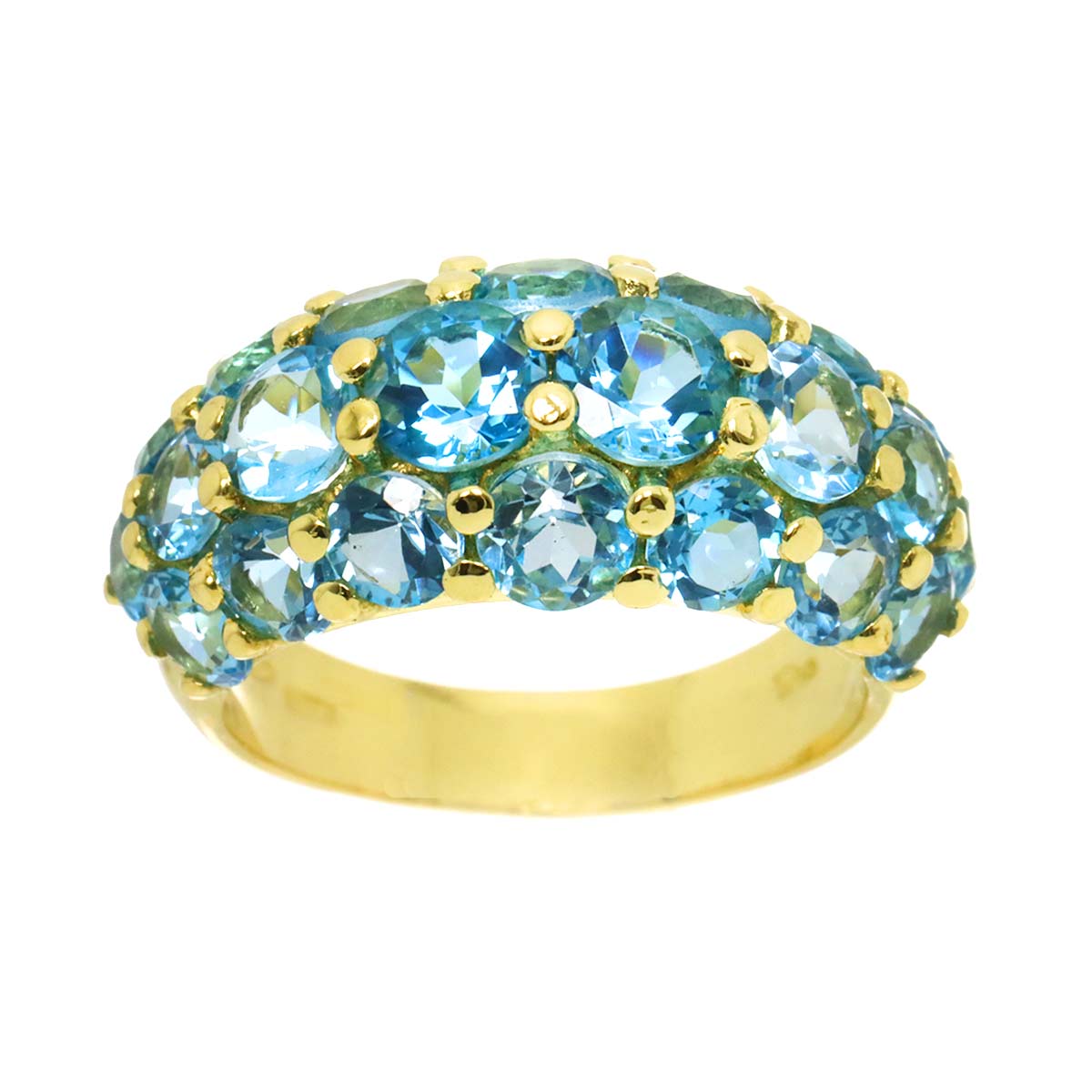 Blue Topaz Ring 18K YG 750 Size5.5-5.75(US)
