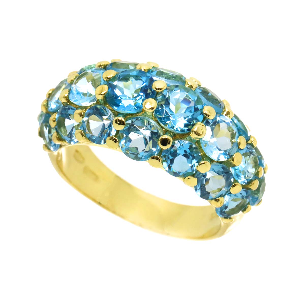 Blue Topaz Ring 18K YG 750 Size5.5-5.75(US)