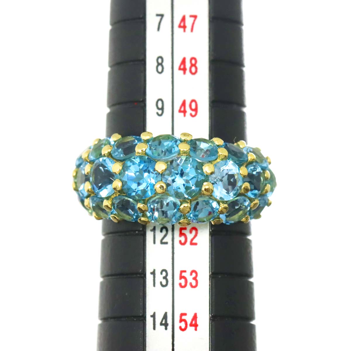 Blue Topaz Ring 18K YG 750 Size5.5-5.75(US)