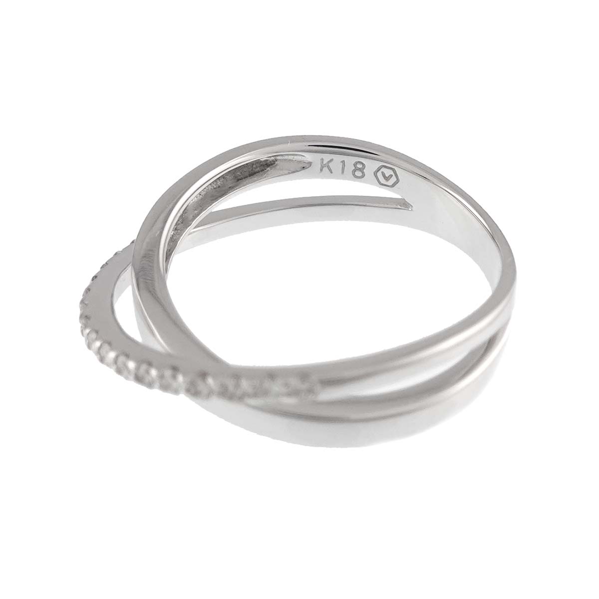 Diamond 0.16ct Ring 18K WG 750 Size4.75-5(US)