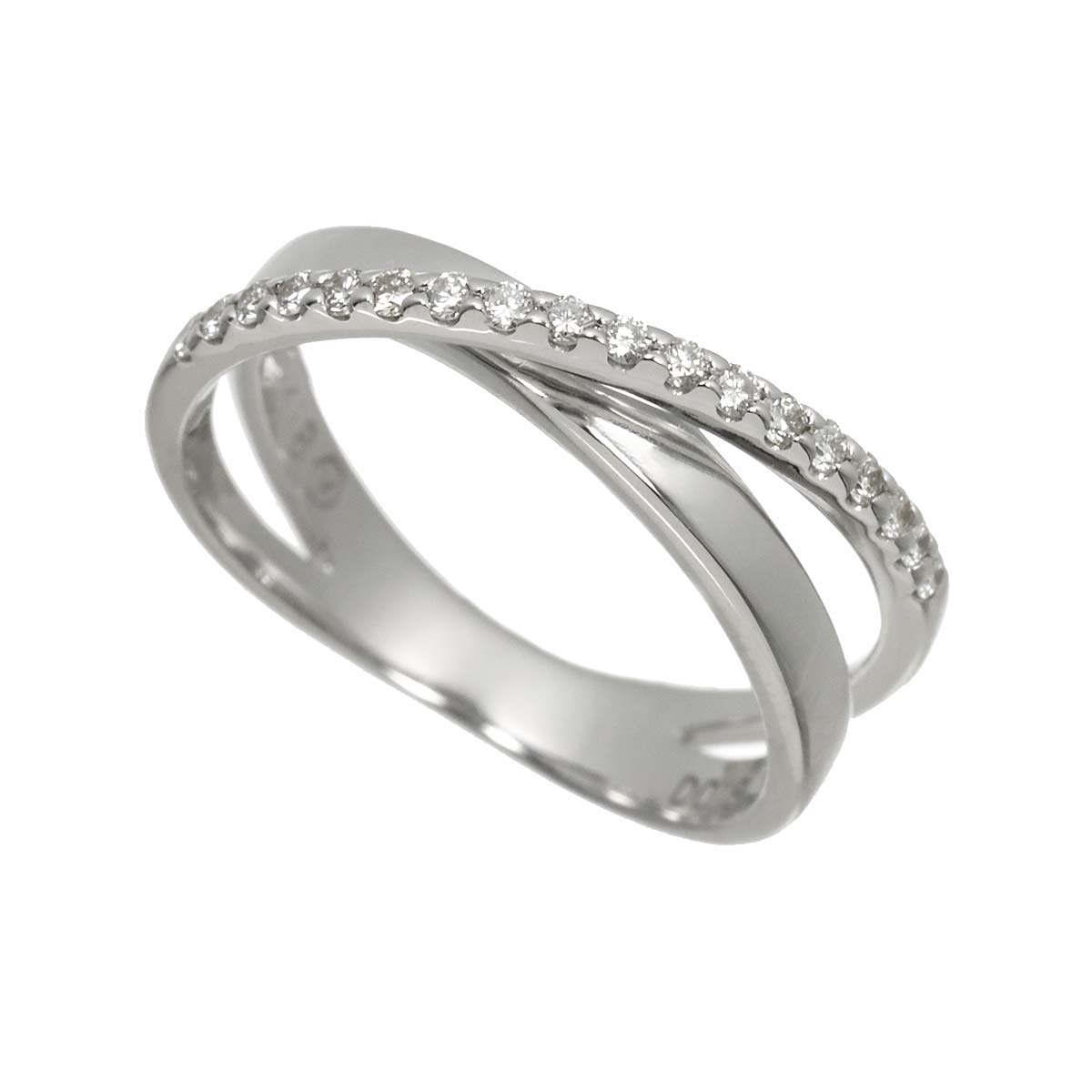 Diamond 0.16ct Ring 18K WG 750 Size4.75-5(US)