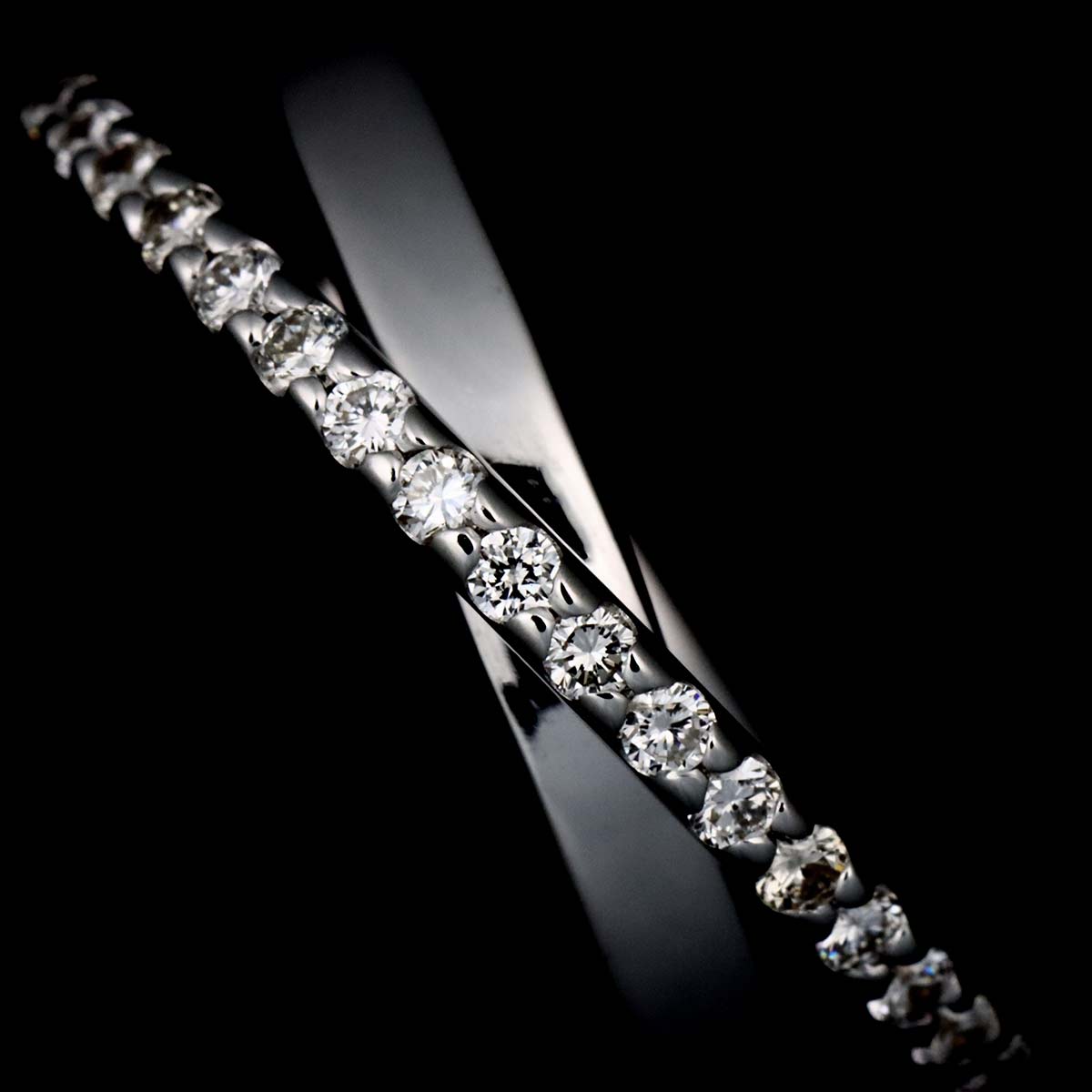 Diamond 0.16ct Ring 18K WG 750 Size4.75-5(US)