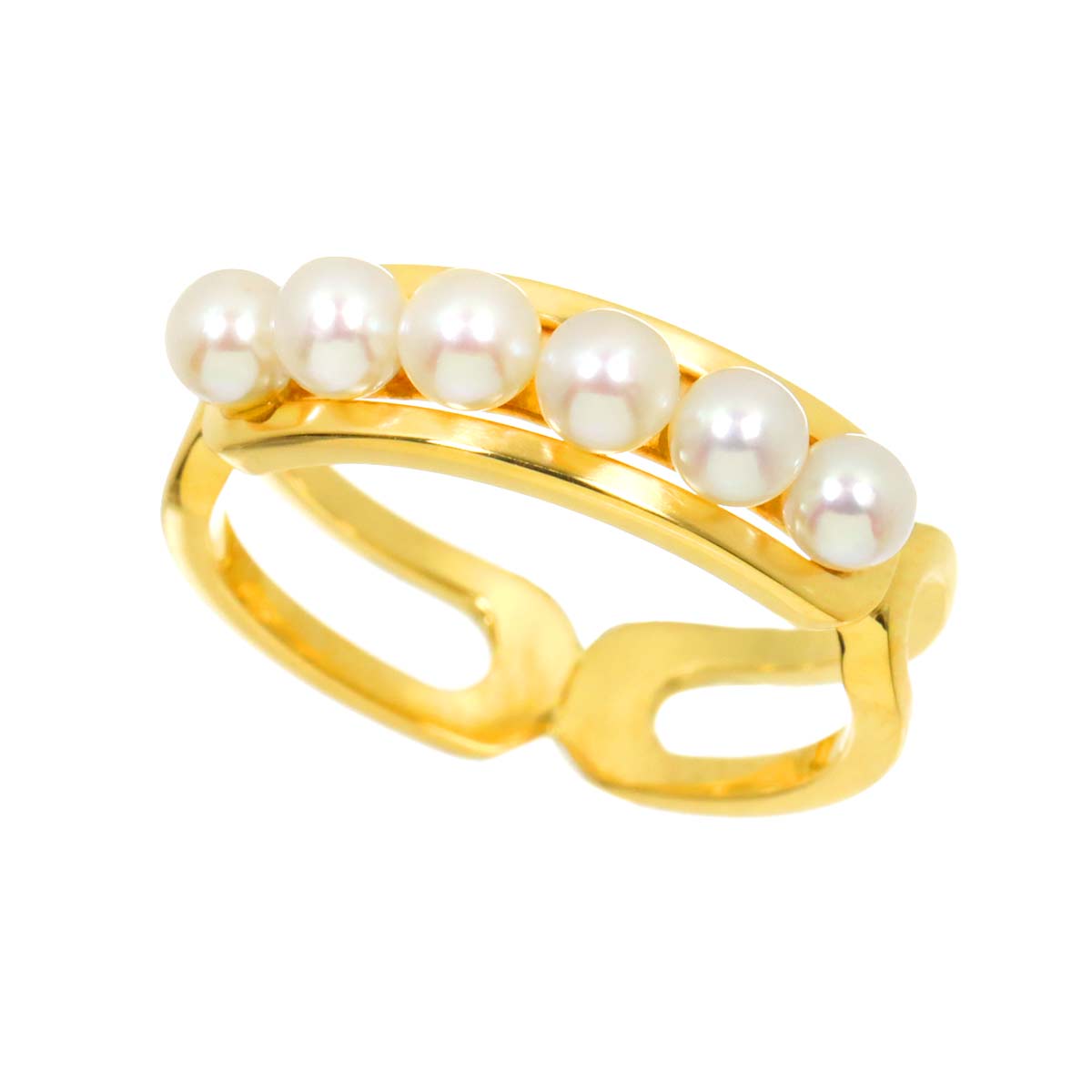 Baby Pearl 3.1mm Ring 18K YG 750 Size4(US)