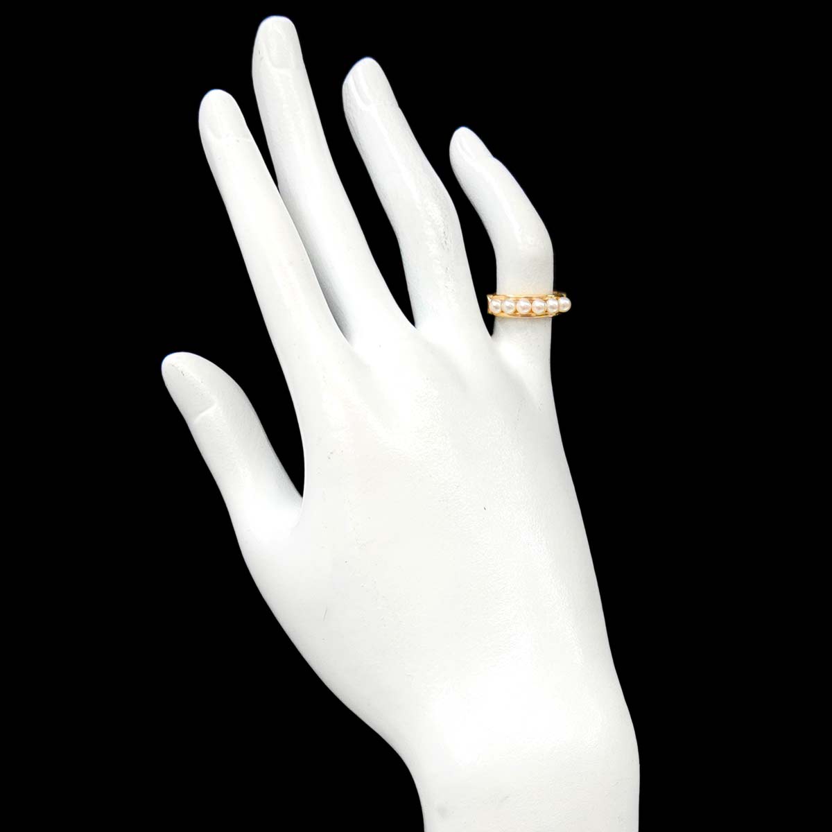 Baby Pearl 3.1mm Ring 18K YG 750 Size4(US)
