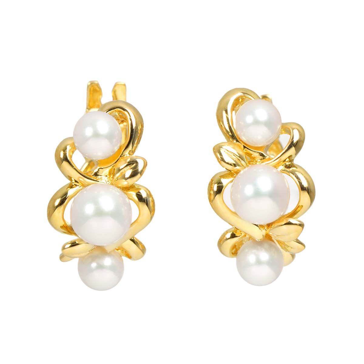 Baby Pearl 4.6-3.5mm Earrings Pierced 18K YG 750