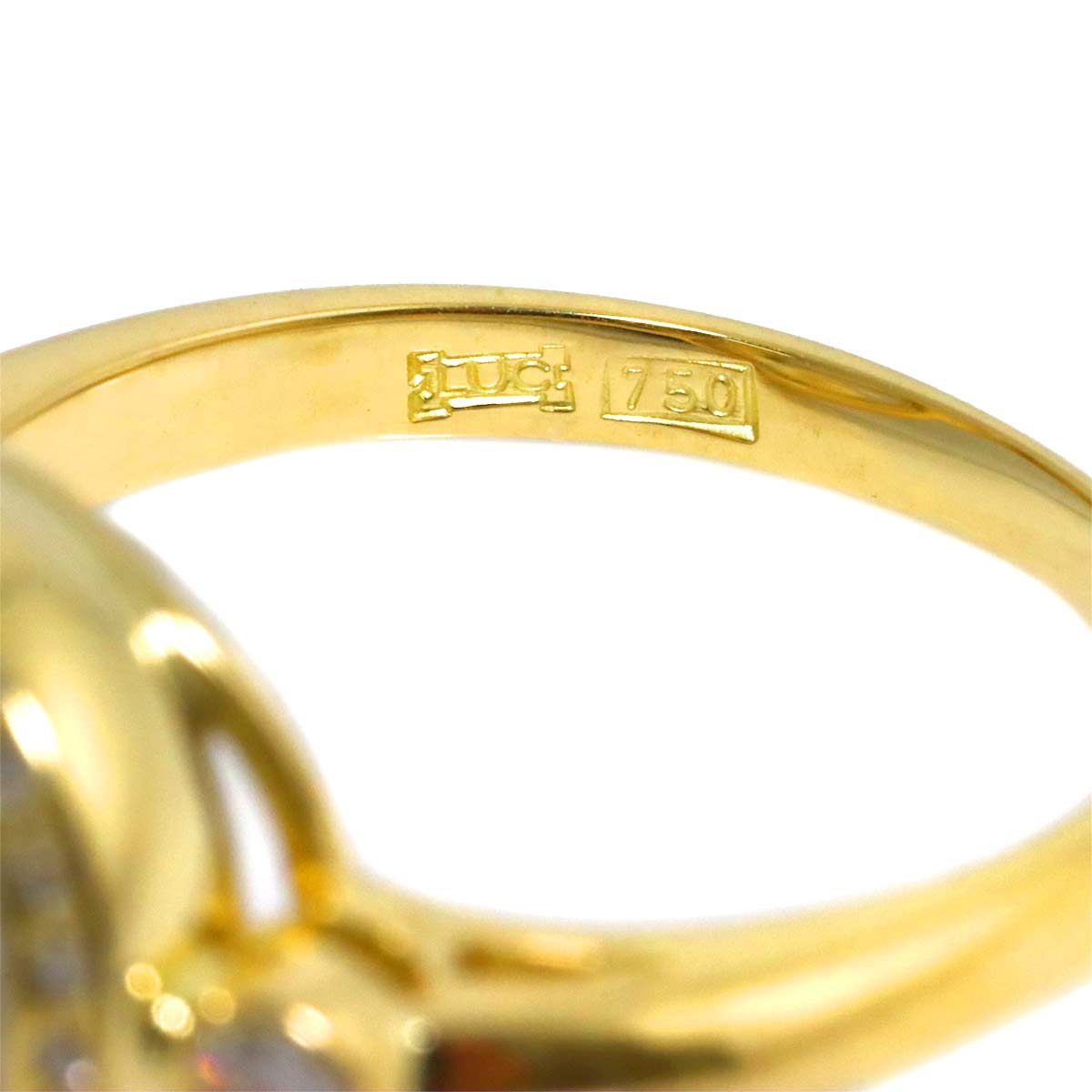 Happy Diamond MultiStone Ring 18K YG 750 Size4.75-5(US)