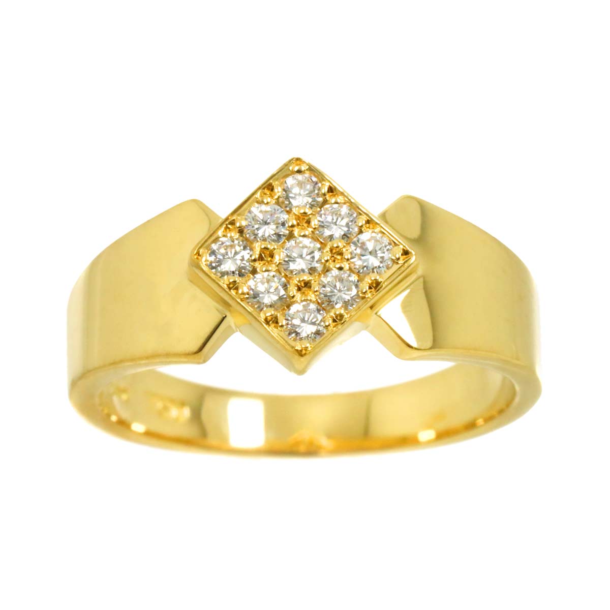 Diamond Ring 18K YG 750 size5-5.25(US)