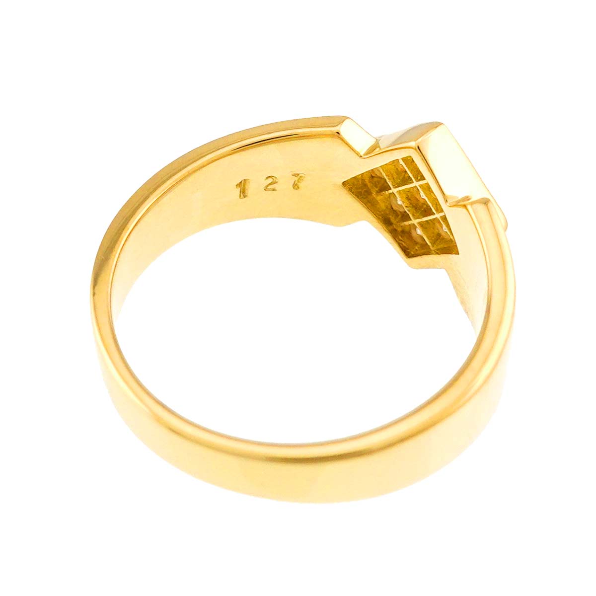 Diamond Ring 18K YG 750 size5-5.25(US)