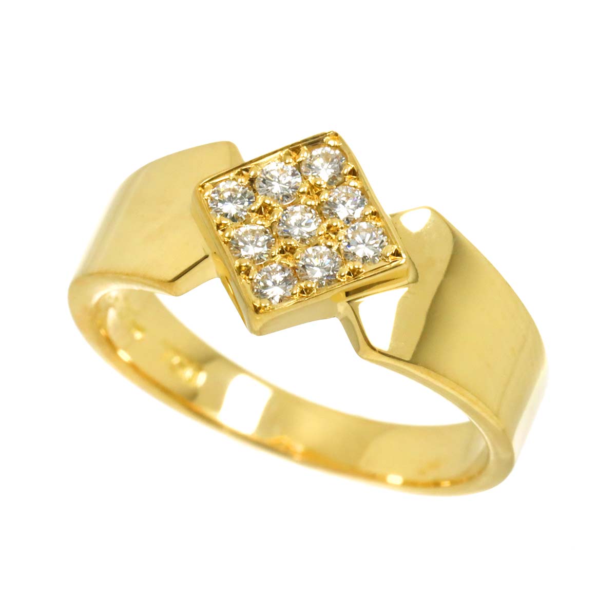 Diamond Ring 18K YG 750 size5-5.25(US)