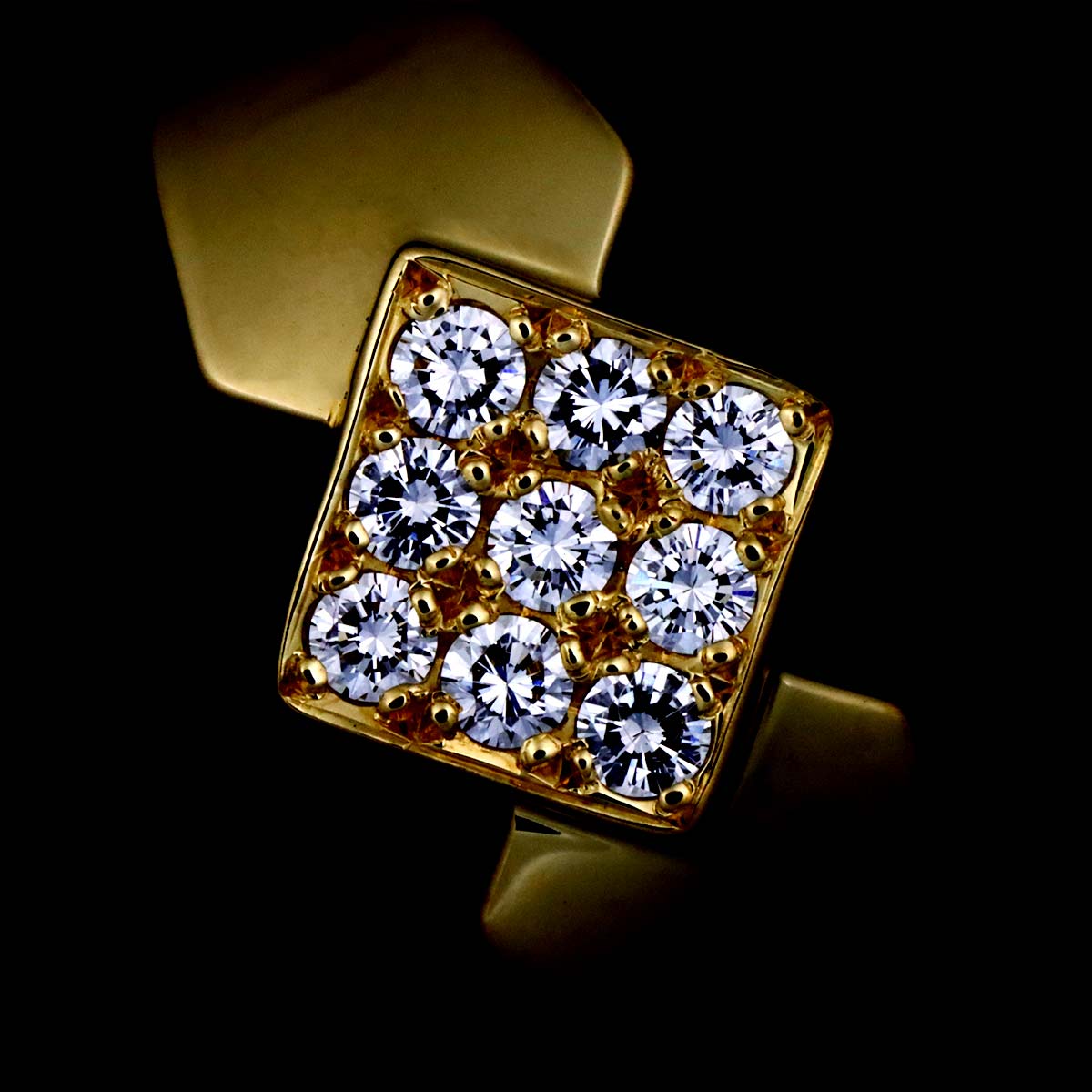 Diamond Ring 18K YG 750 size5-5.25(US)