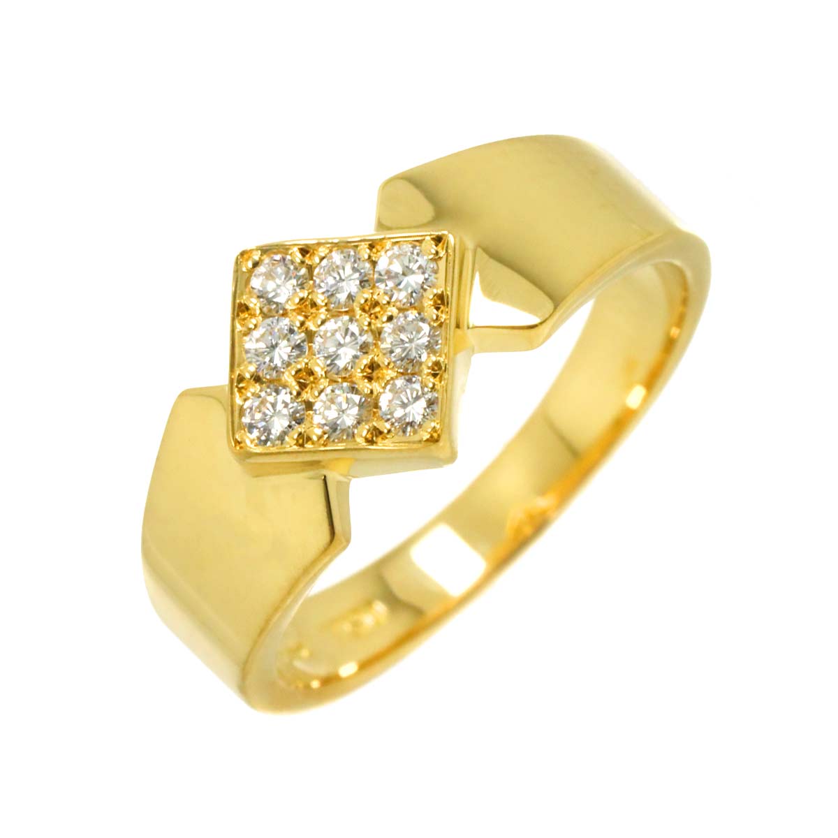 Diamond Ring 18K YG 750 size5-5.25(US)