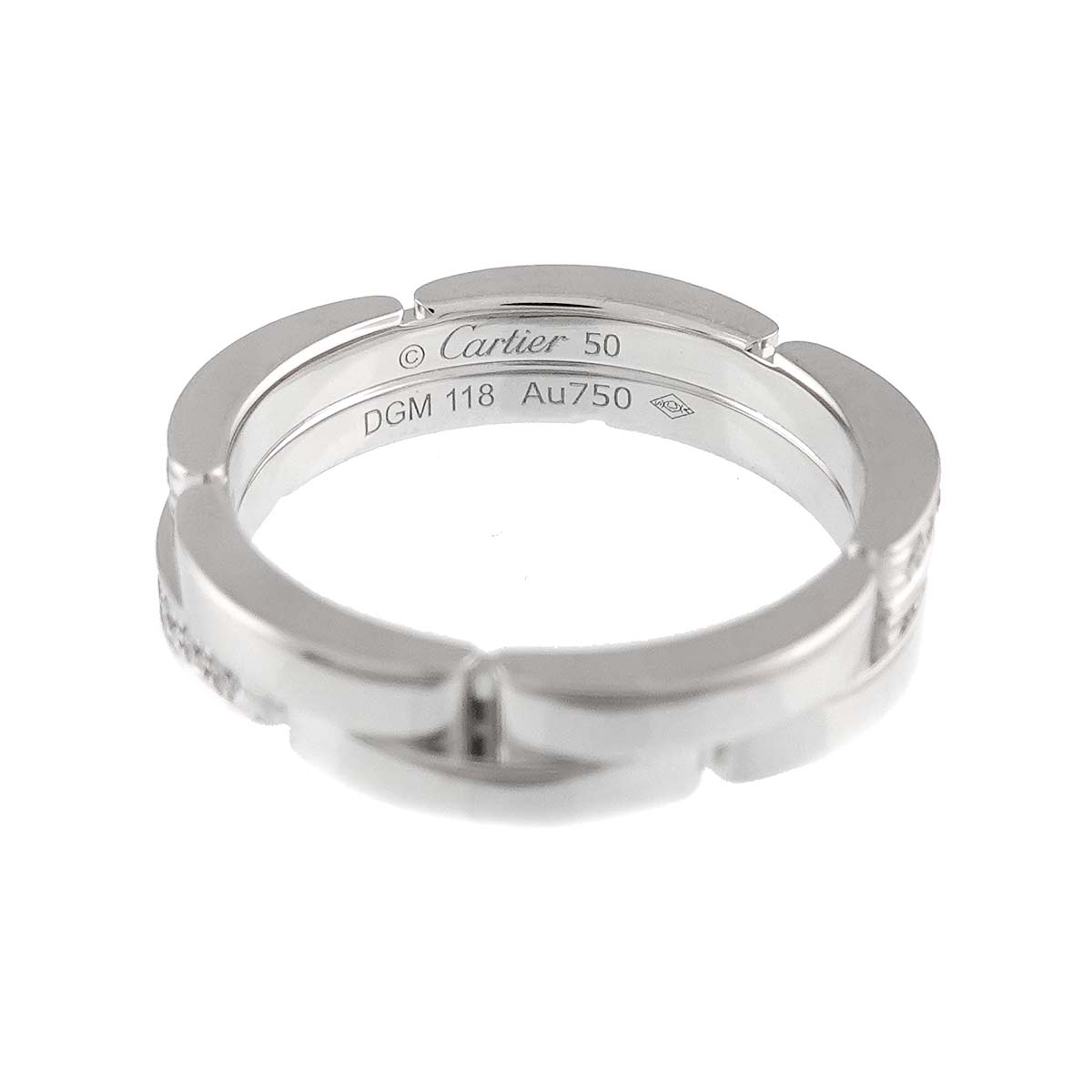 Maillon Panthere Diamond Ring 18K WG 750 Size50 5.25(US)
