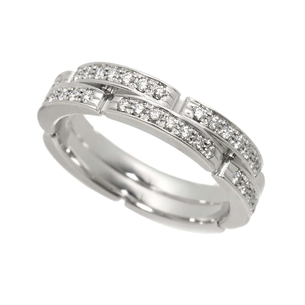 Maillon Panthere Diamond Ring 18K WG 750 Size50 5.25(US)