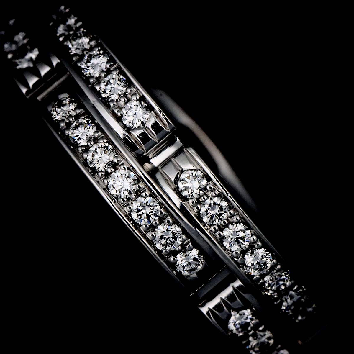 Maillon Panthere Diamond Ring 18K WG 750 Size50 5.25(US)