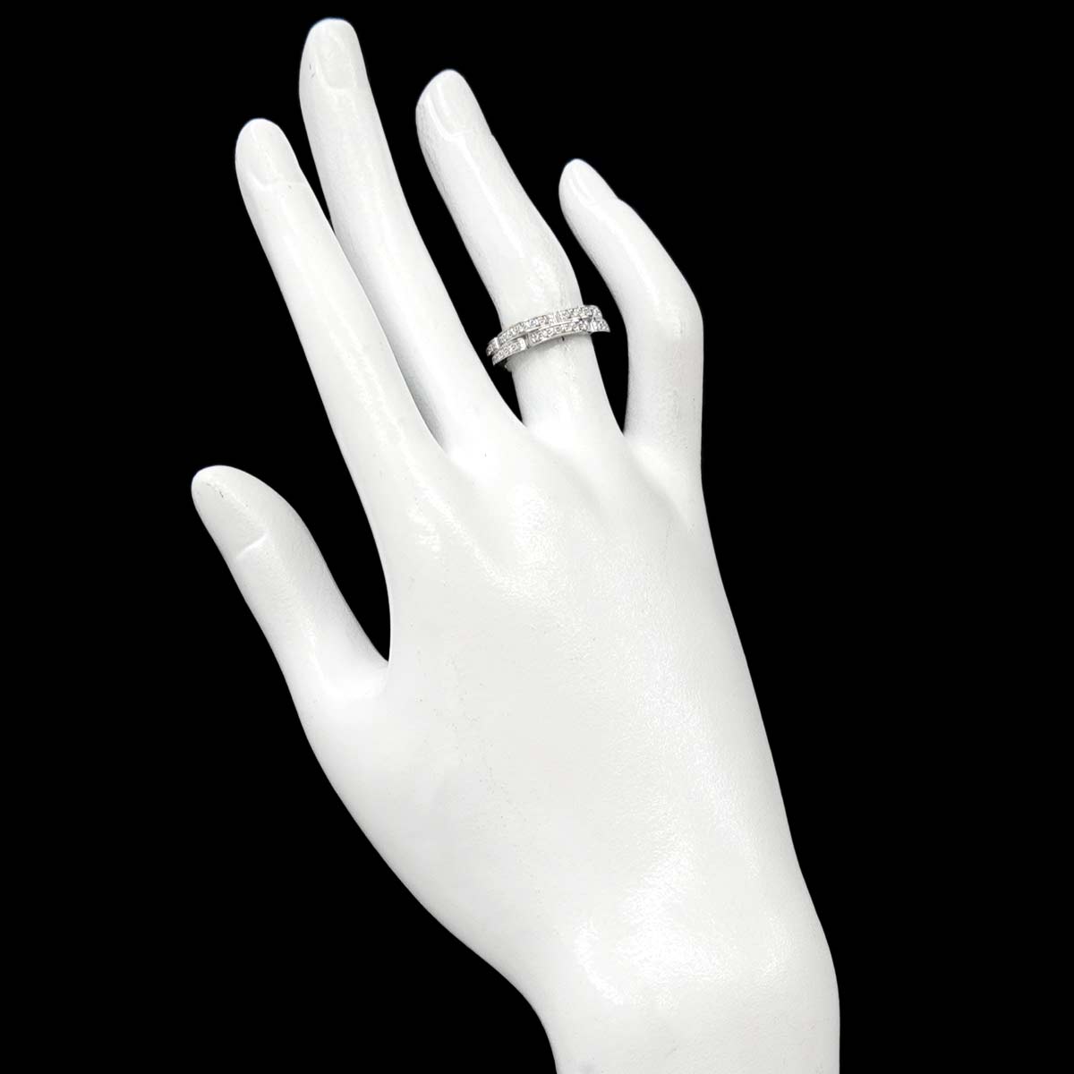 Maillon Panthere Diamond Ring 18K WG 750 Size50 5.25(US)