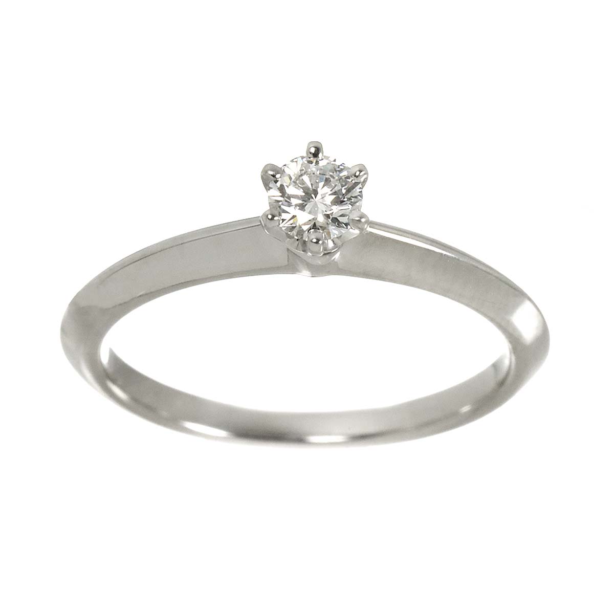 Solitaire Diamond 0.19ct F/VS1/3EX Ring Pt Size5.75-6(US)