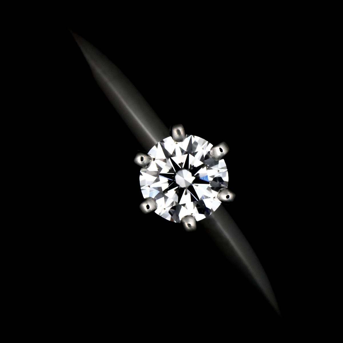 Solitaire Diamond 0.19ct F/VS1/3EX Ring Pt Size5.75-6(US)