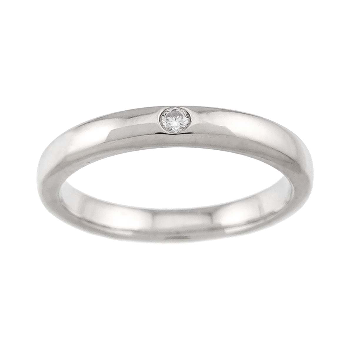 Stacking Band Ring Diamond 1P Platinum Size:3.75(US)