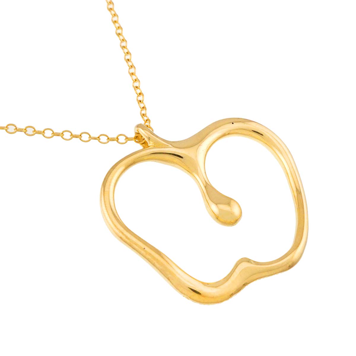 Apple motif Large Long Necklace 18K Yellow Gold 750