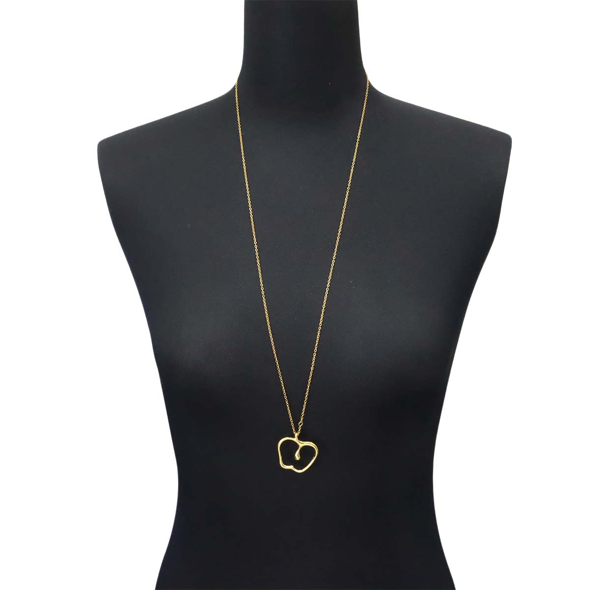 Apple motif Large Long Necklace 18K Yellow Gold 750