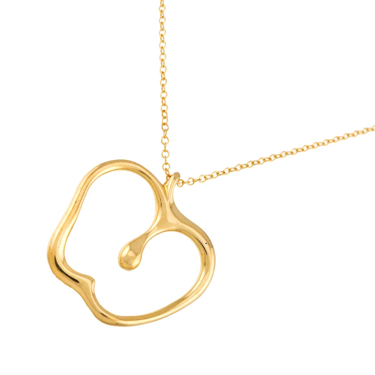 Apple motif Large Long Necklace 18K Yellow Gold 750