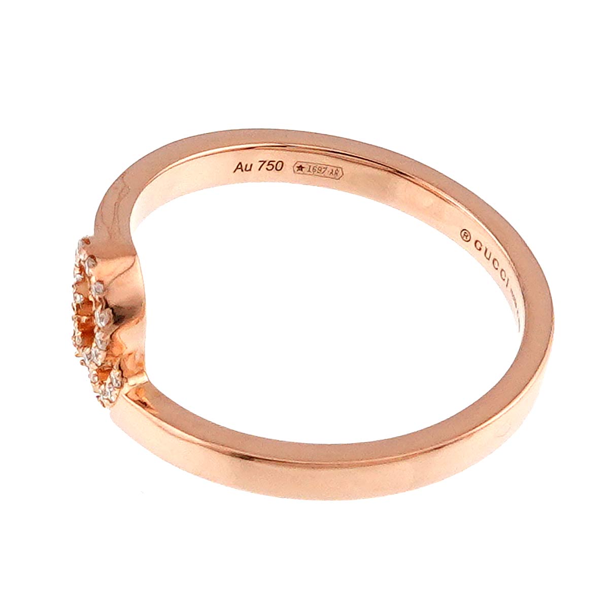 GG Running Diamond Ring 18K Pink Gold 750 size9 4.75-5(US)