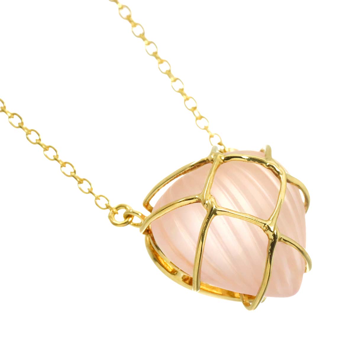 Heart Quartz Necklace 18K Yellow Gold 750