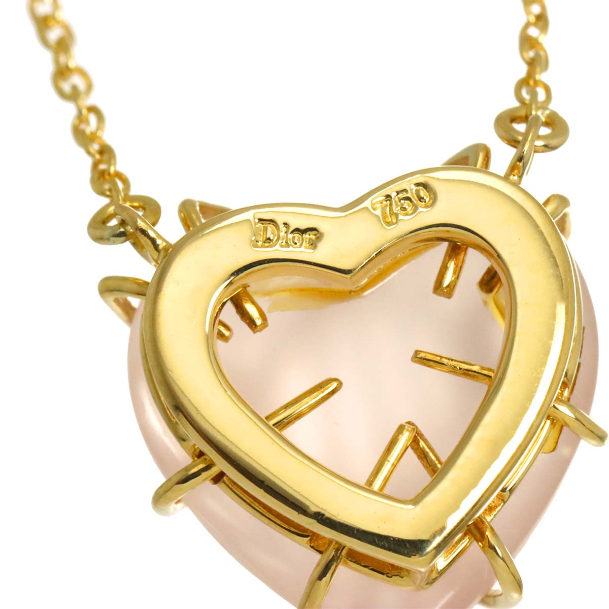Heart Quartz Necklace 18K Yellow Gold 750