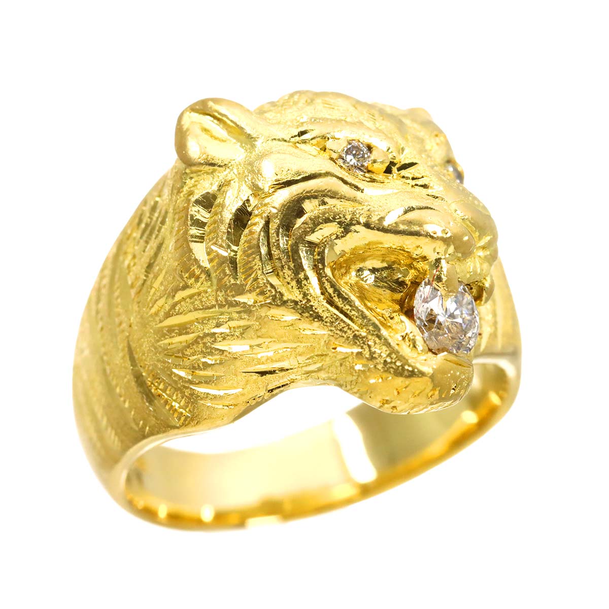Diamond 0.32ct Ring 18K YG Yellow Gold 750 Size8.25(US)