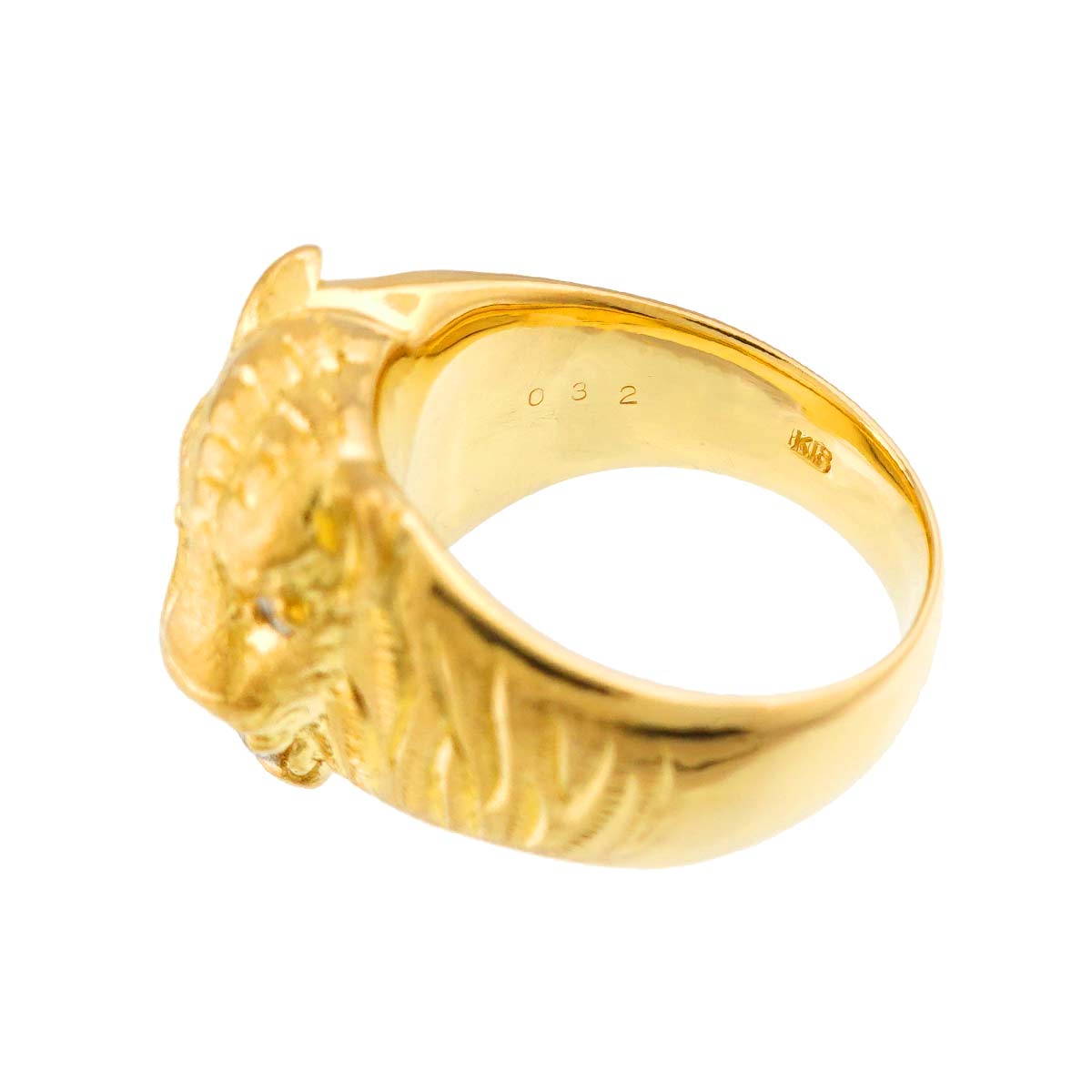 Diamond 0.32ct Ring 18K YG Yellow Gold 750 Size8.25(US)