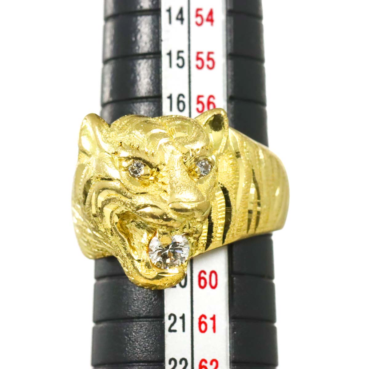 Diamond 0.32ct Ring 18K YG Yellow Gold 750 Size8.25(US)